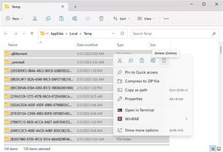 Can't access Windows temp folder?
