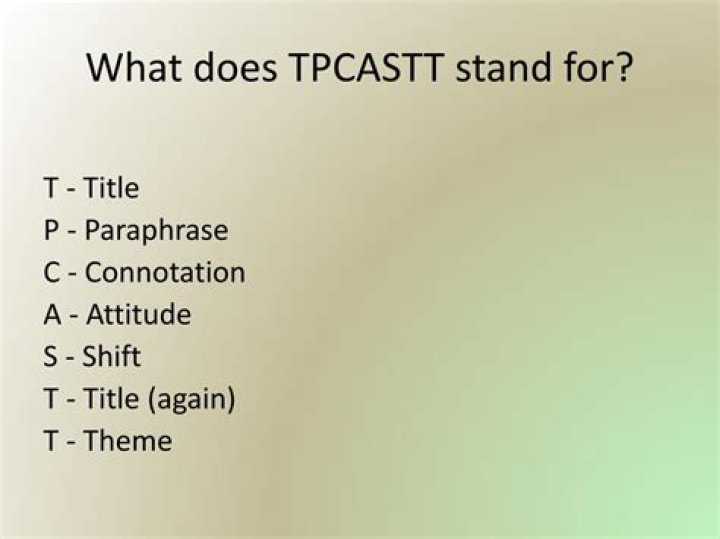 What is Tpcastt stand for?